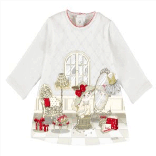 Vestito Manica Lunga Bambina Cotone - MS0320, Taglia 5-6 Anni, Stile Casual, Lavabile - Foto 1