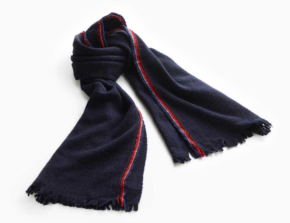 Destin - Sciarpa Lana e Cashmere Blu/Rosso Uomo - NICHE