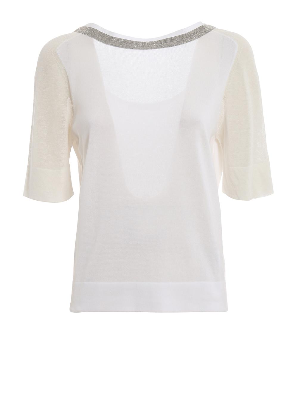 Fabiana Filippi - Maglia con Punto Luce Donna Bianco - MA250H398 VR1