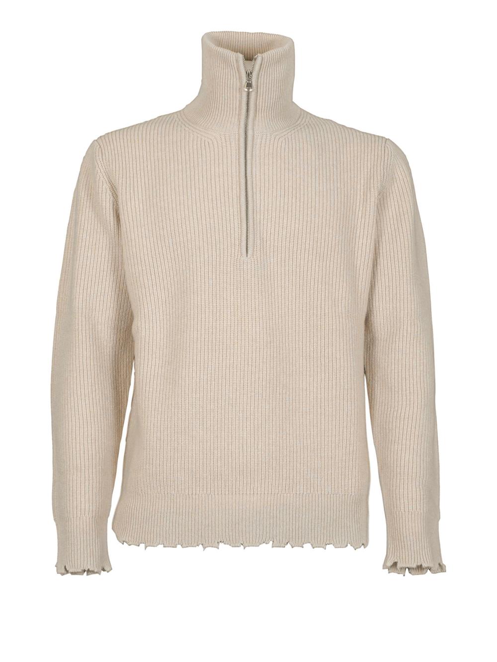 Laneus - Maglia In Cashmere Con Rotture Beige uomo - MGU757 CC20