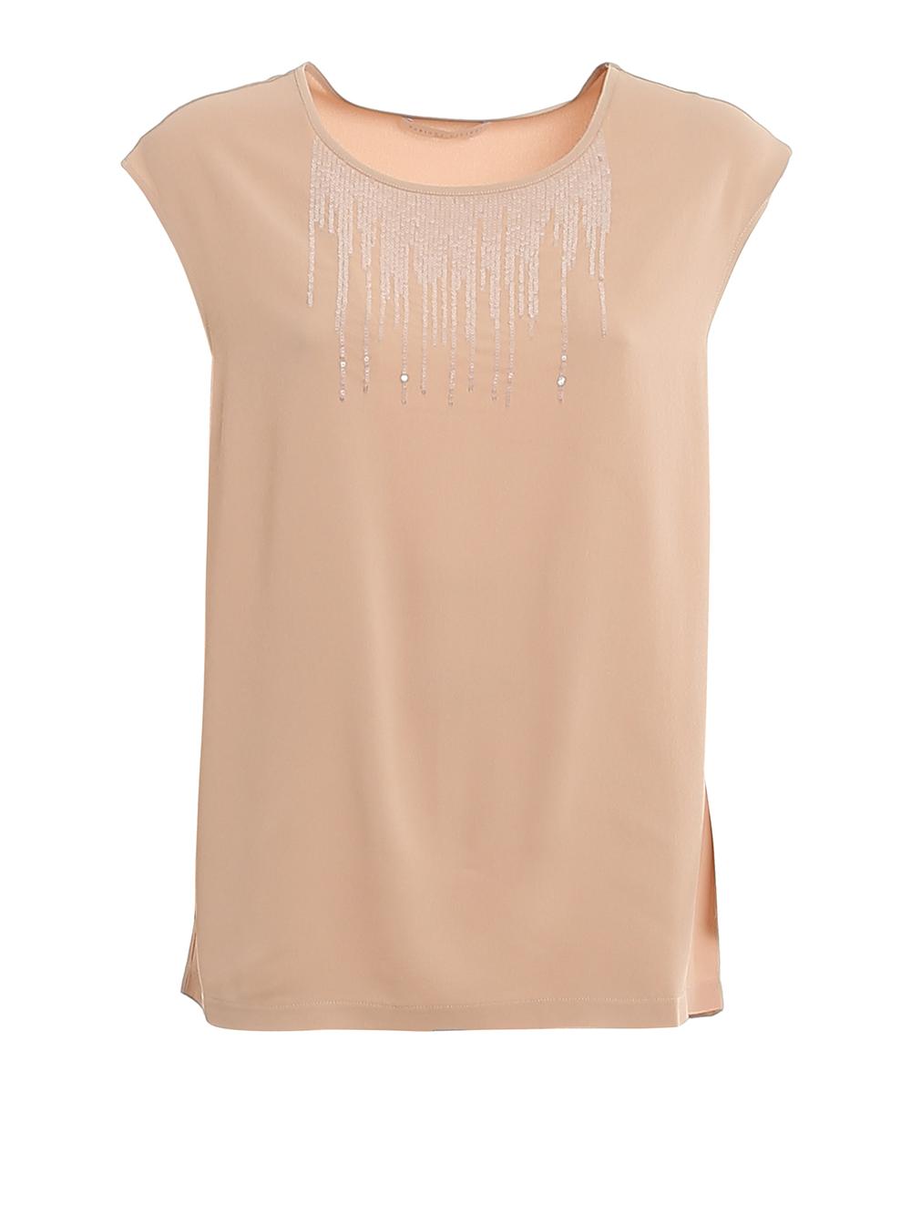 Fabiana Filippi - Top Crepe con Paillettes Donna Rosa - TPD270W713 4019