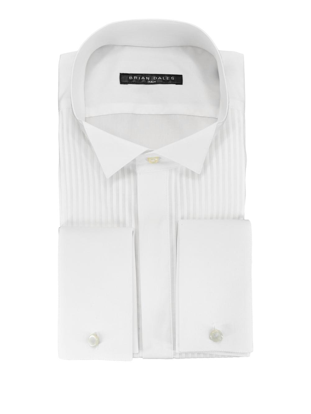 Brian Dales - Camicia Smoking Polso Doppio Bianco Uomo - ST8009 001