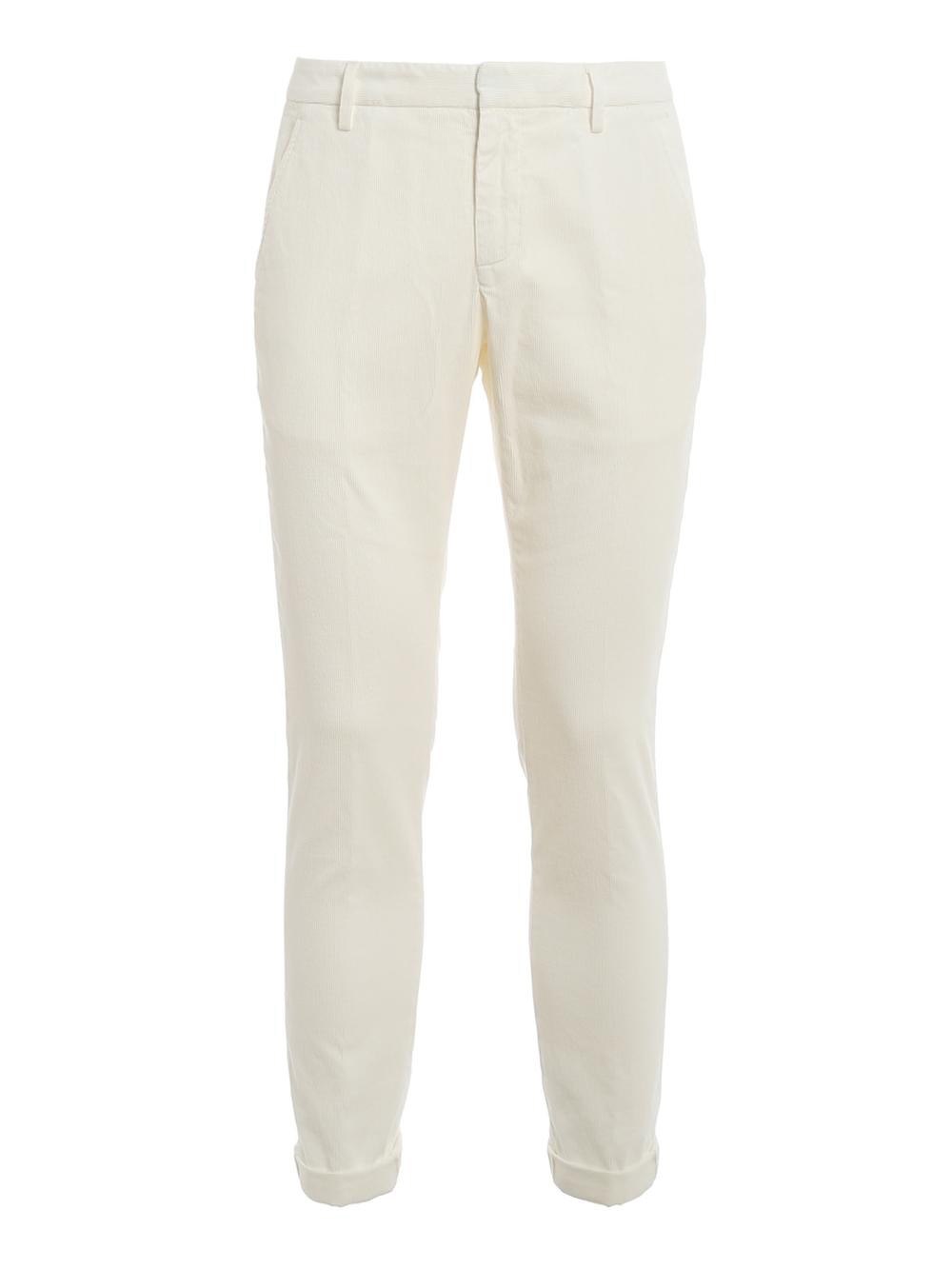Dondup - Pantalone GAUBERT Velluto Bianco Uomo - UP235VS0426PTD001