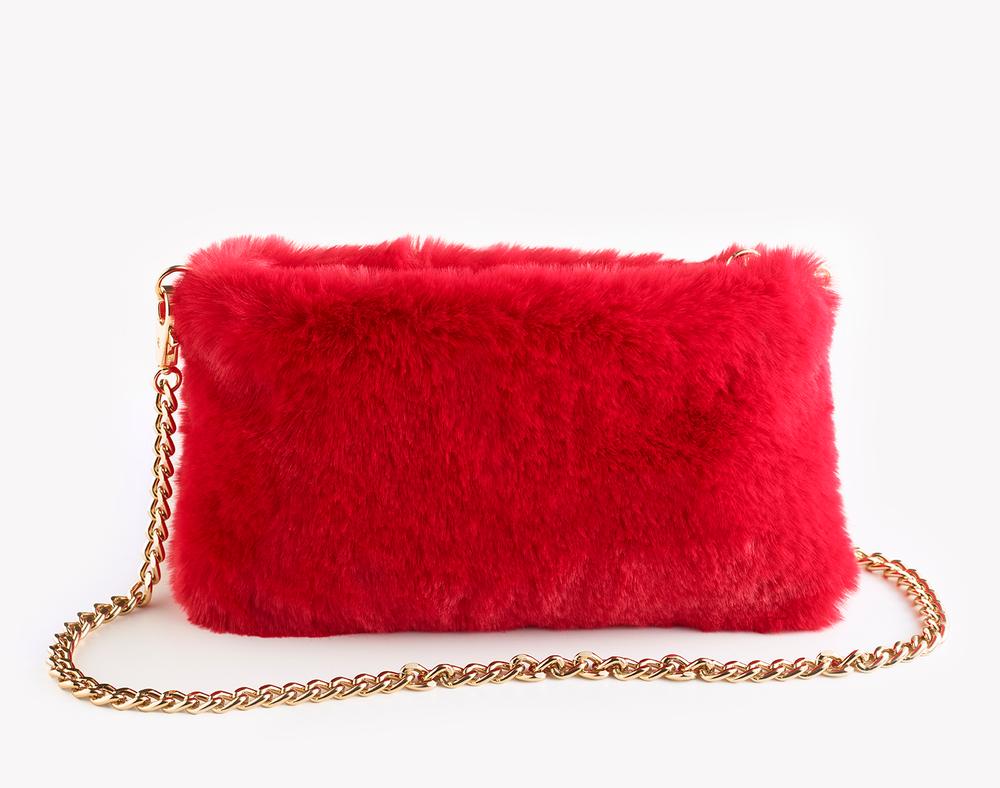 Anita Bilardi - Pochette in Ecopelliccia Rosso Donna  - CLUCH IVANKA