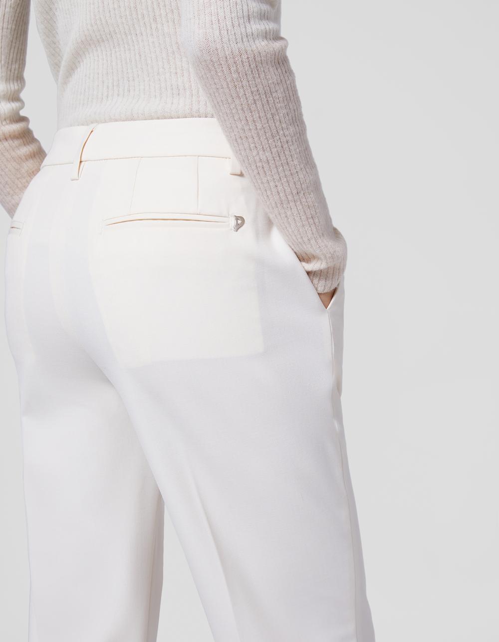 Dondup - Pantalone MELI Cropped Donna Bianco - DP575GS0050003