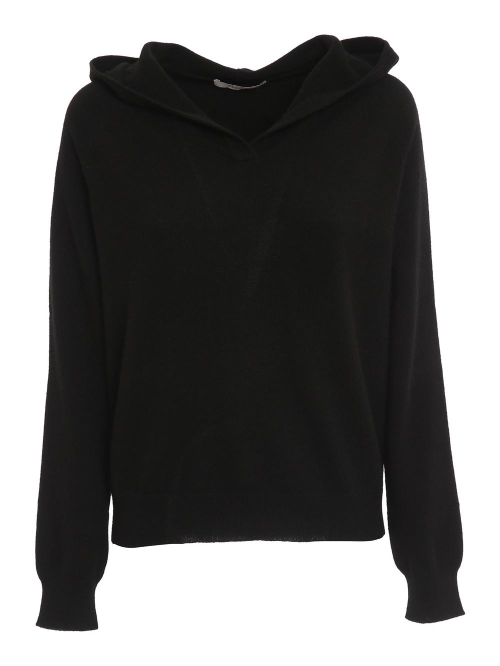 Max Mara Leisure - Maglia Cachemire Cappuccio Nero Donna - GARY 004