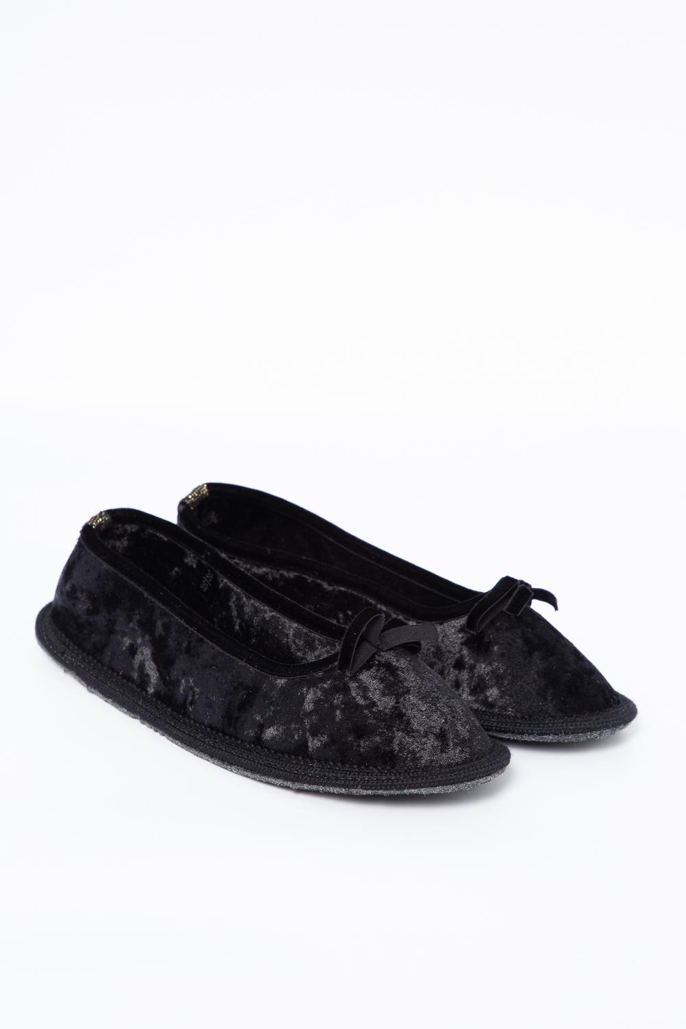 Alto Milano - Pantofola in Velluto Nero Donna - 1668DK 021