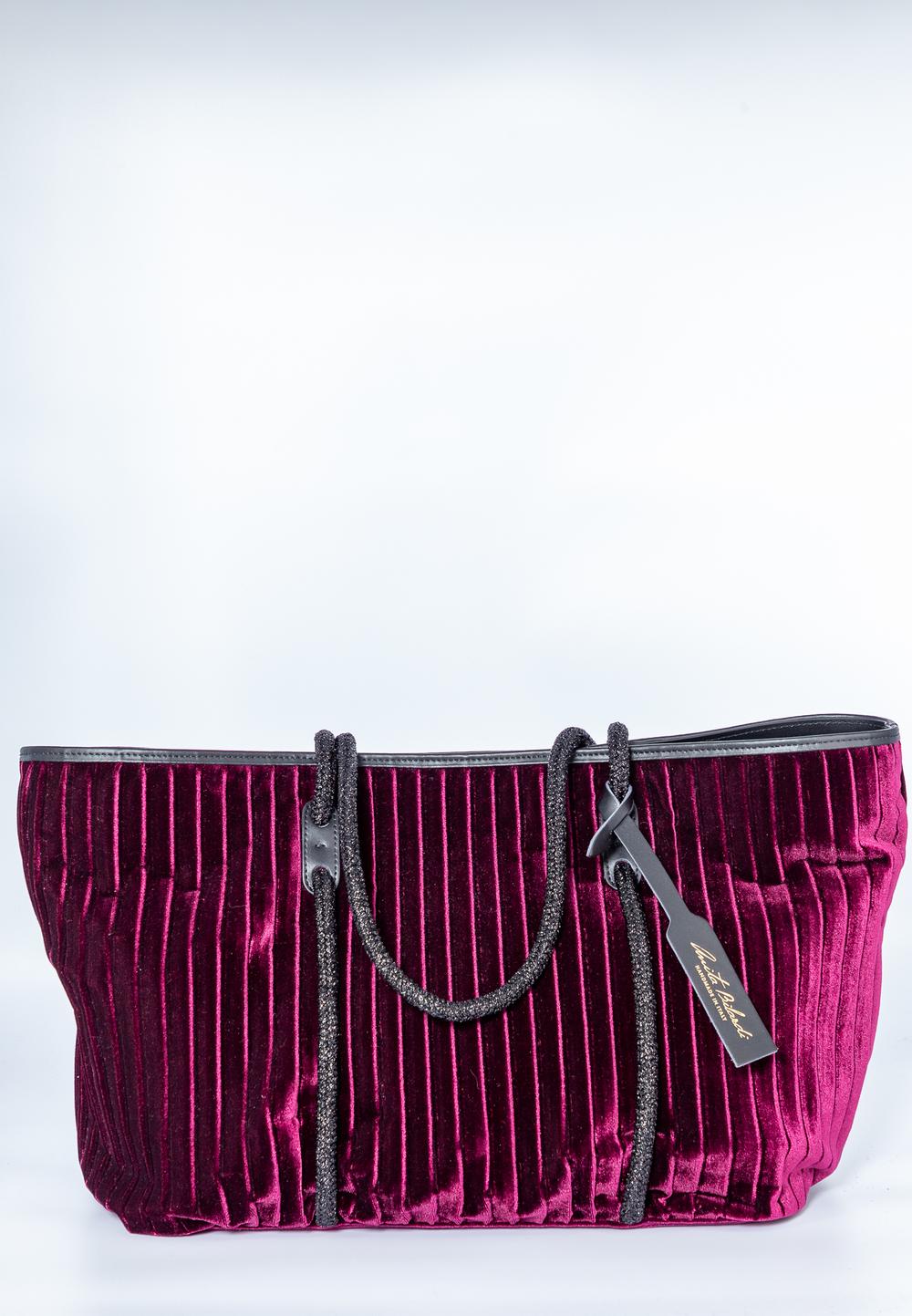 Anita Bilardi - Shopping in Velluto Plissè Bordeaux Donna - SHOPPING VELL