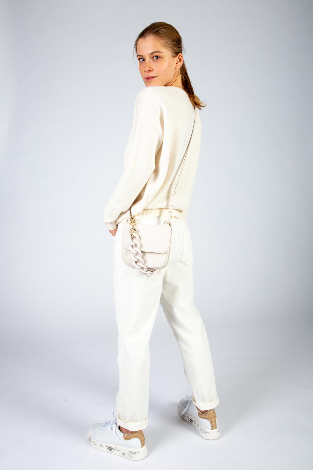 Max Mara - Maglia in Cashmere M Monogram Bianco Donna - ASTER 001