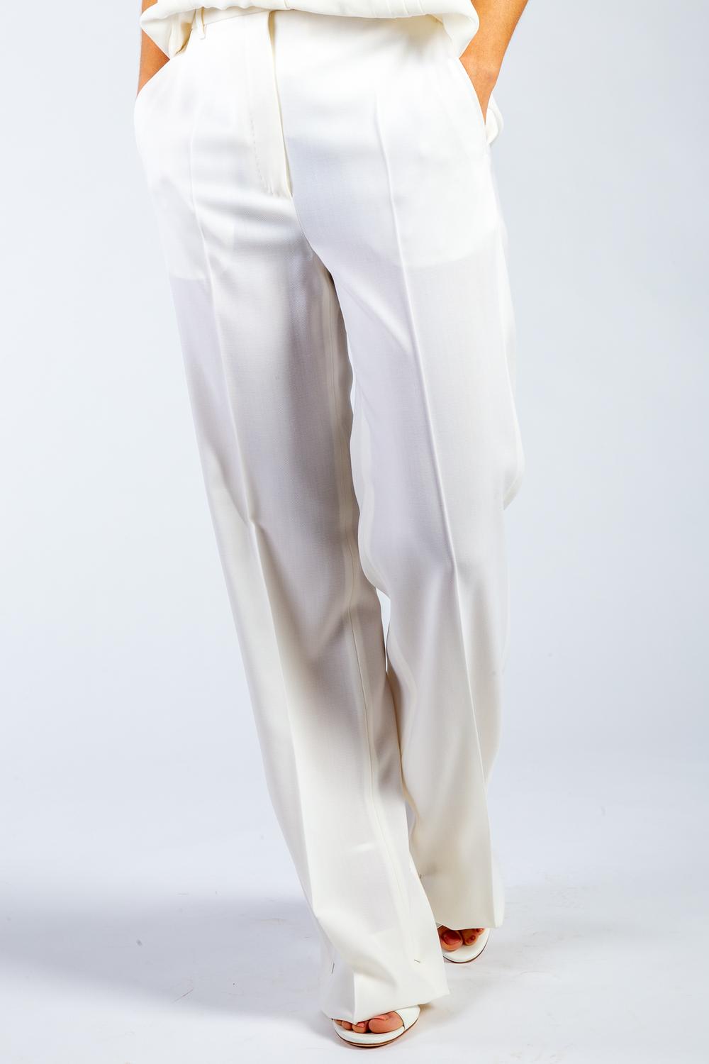 Max Mara Studio - Pantalone a Palazzo Bianco Donna - MALLO 010