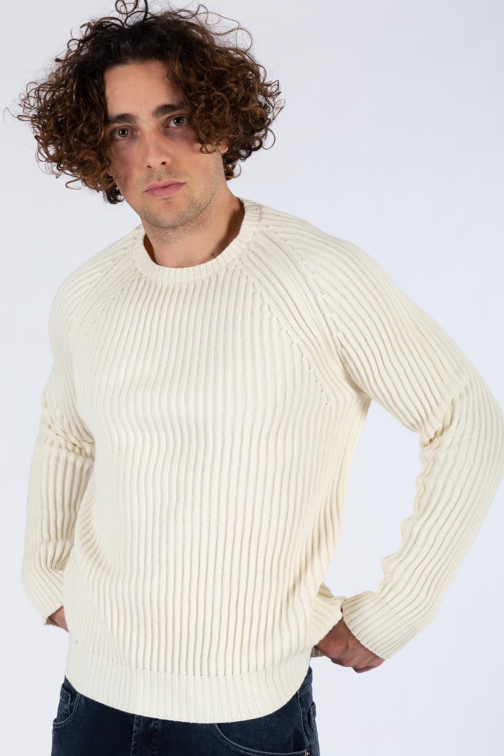 Zanone - Maglia a Coste Bianco Uomo - 812585Z M319 595