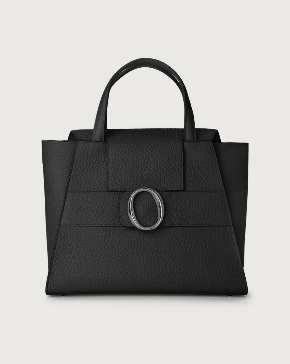 Orciani - Borsa Ofelia Media Pelle Martellata Nera - B02102 SOFT