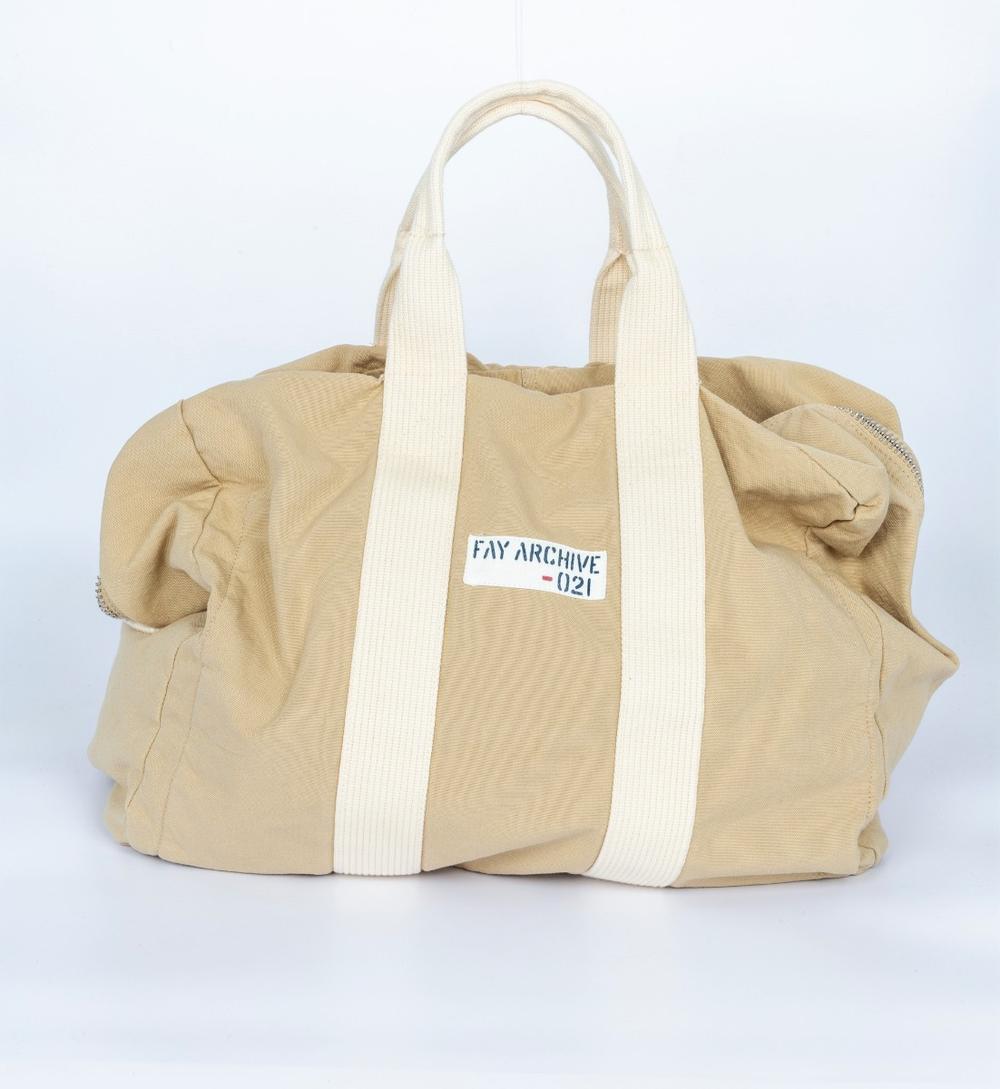 Fay - Borsa in Tela con Manici Beige Uomo - N7MF94409LTJMC003