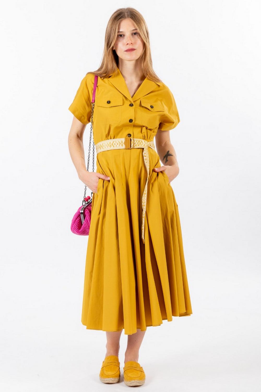 Max Mara Studio - Abito Chemisier Giallo Ocra - FRED 005