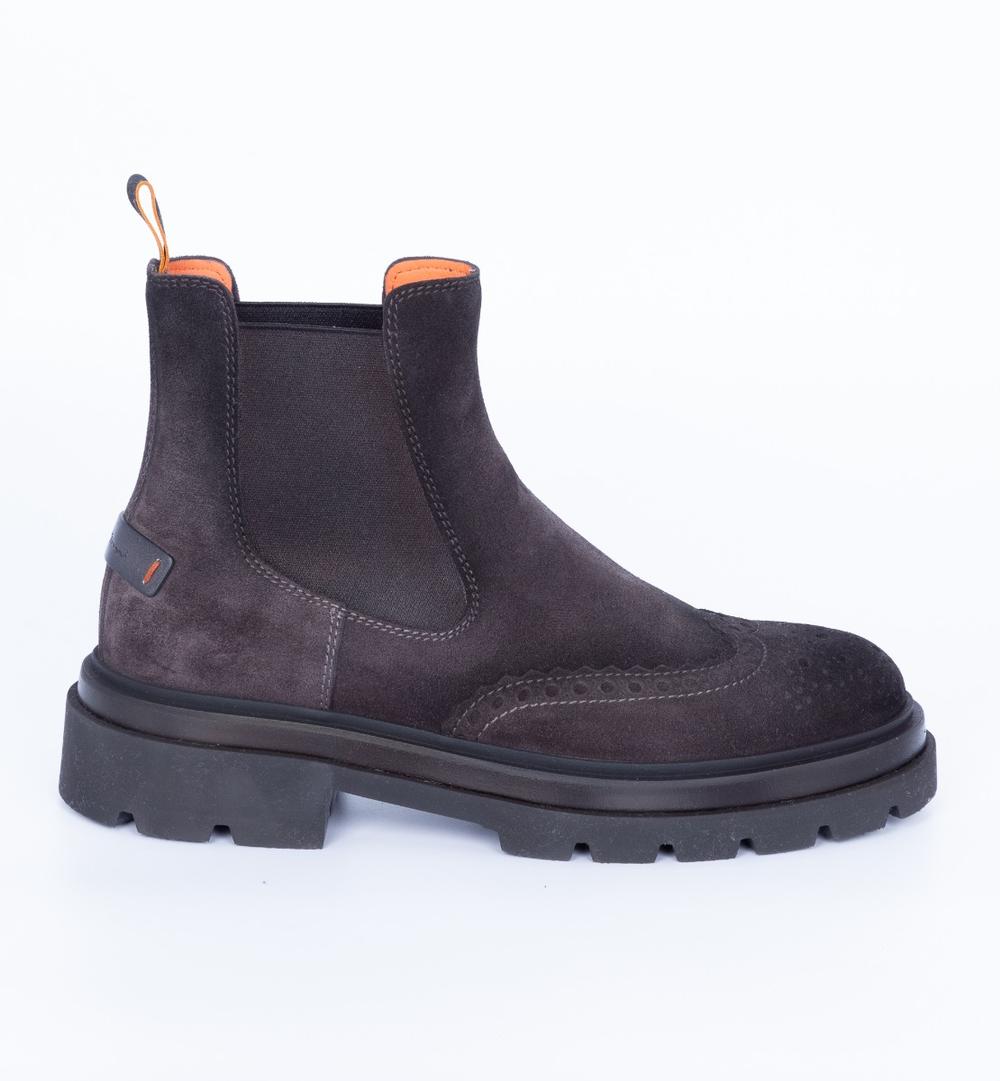 Santoni - Stivaletto Chelsea scamosciato grigio scuro - GXXG76