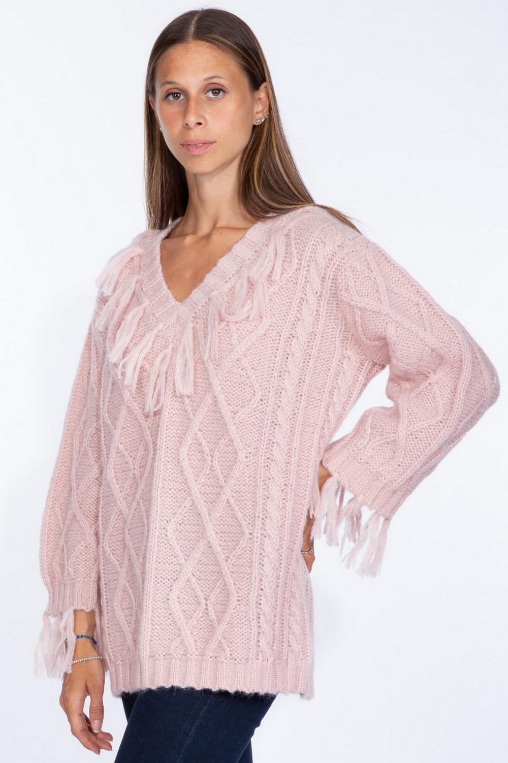 Pink Memories - Maglione con nappine rosa - 11329