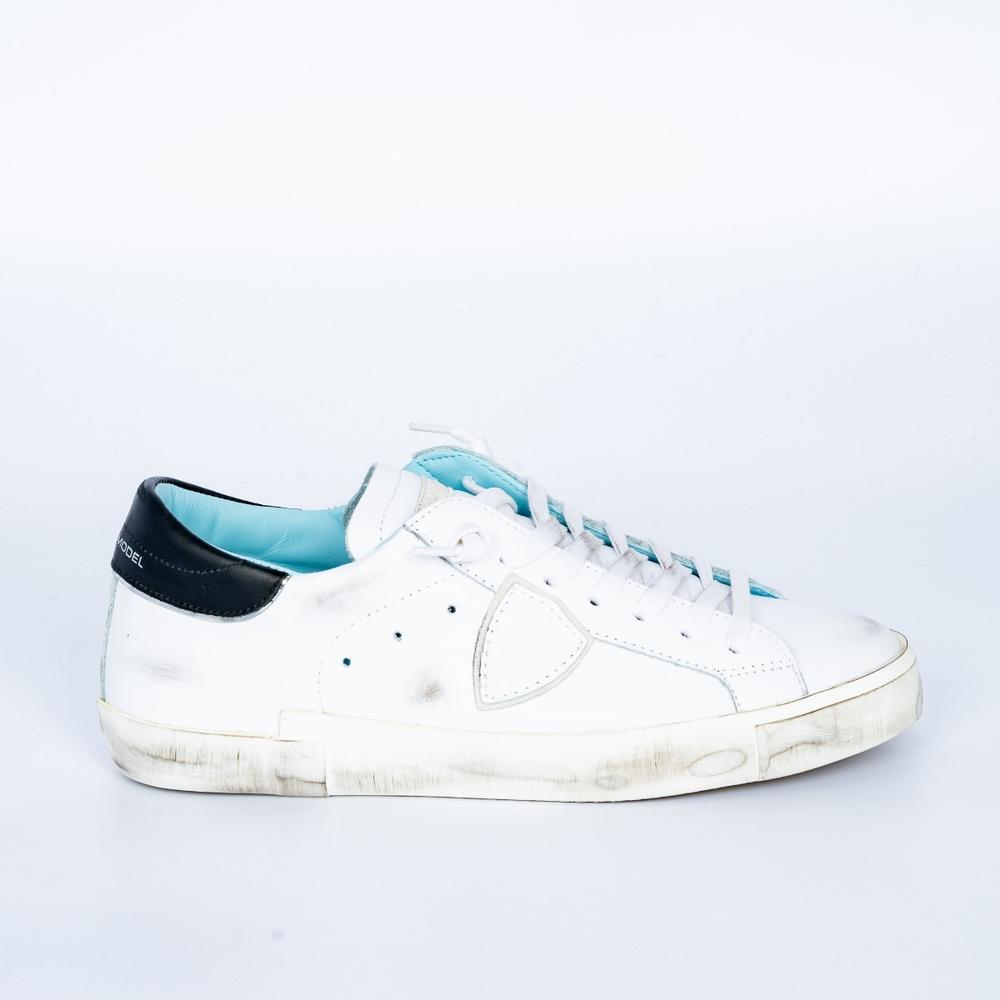 Philippe Model - Sneaker Paris Pelle Bianco/Nero Uomo - PRLU V022