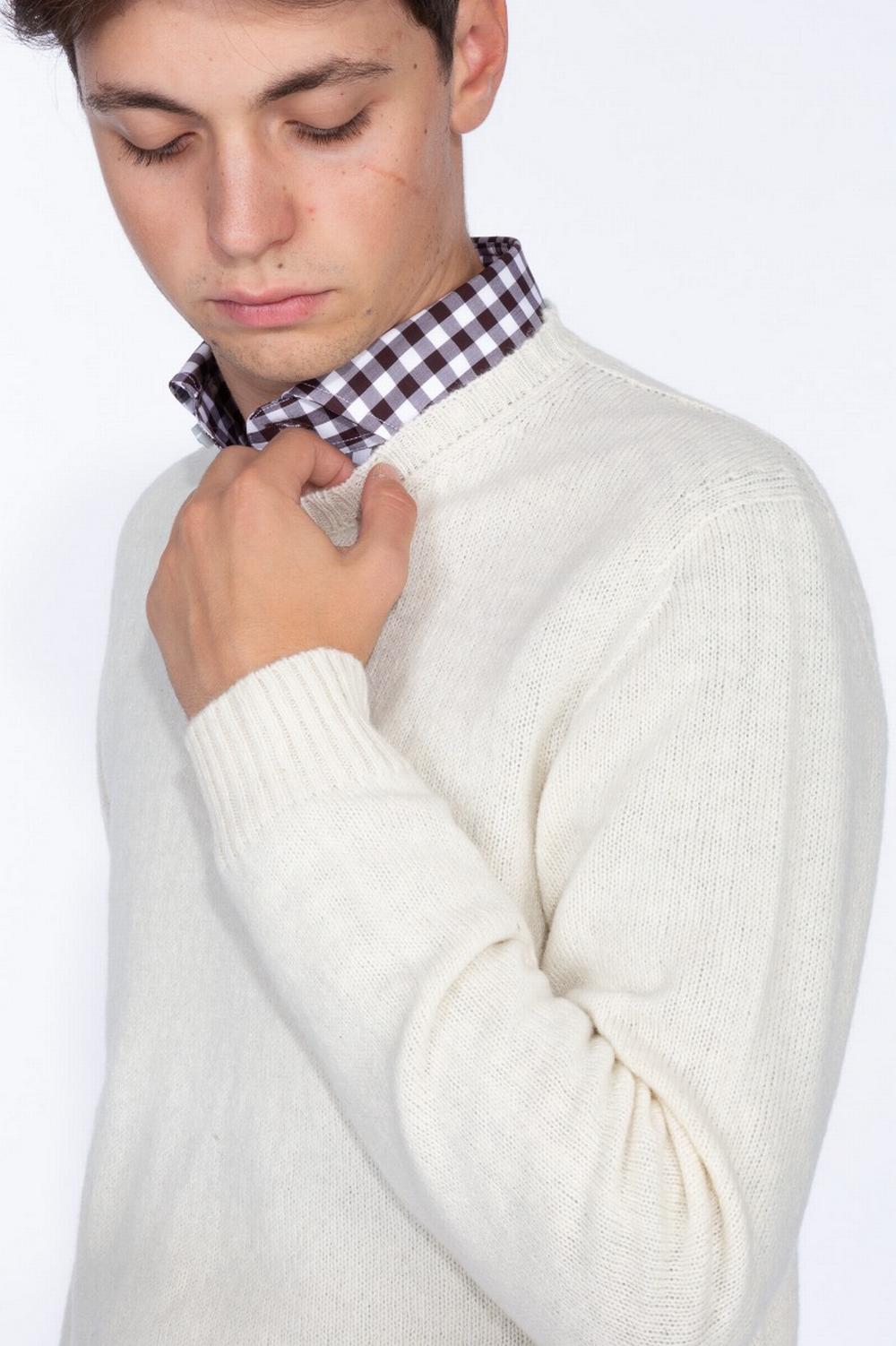 Zanone - Maglia Girocollo Alpaca Panna Uomo - 811902 Z7533