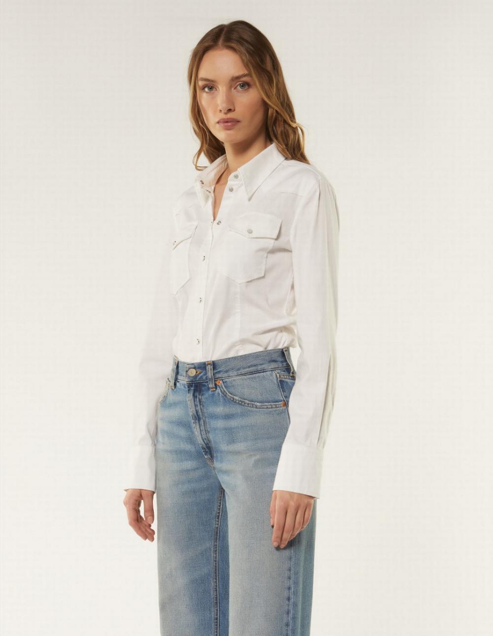 Dondup - Camicia Texana Bianco - DC239CS0103 000