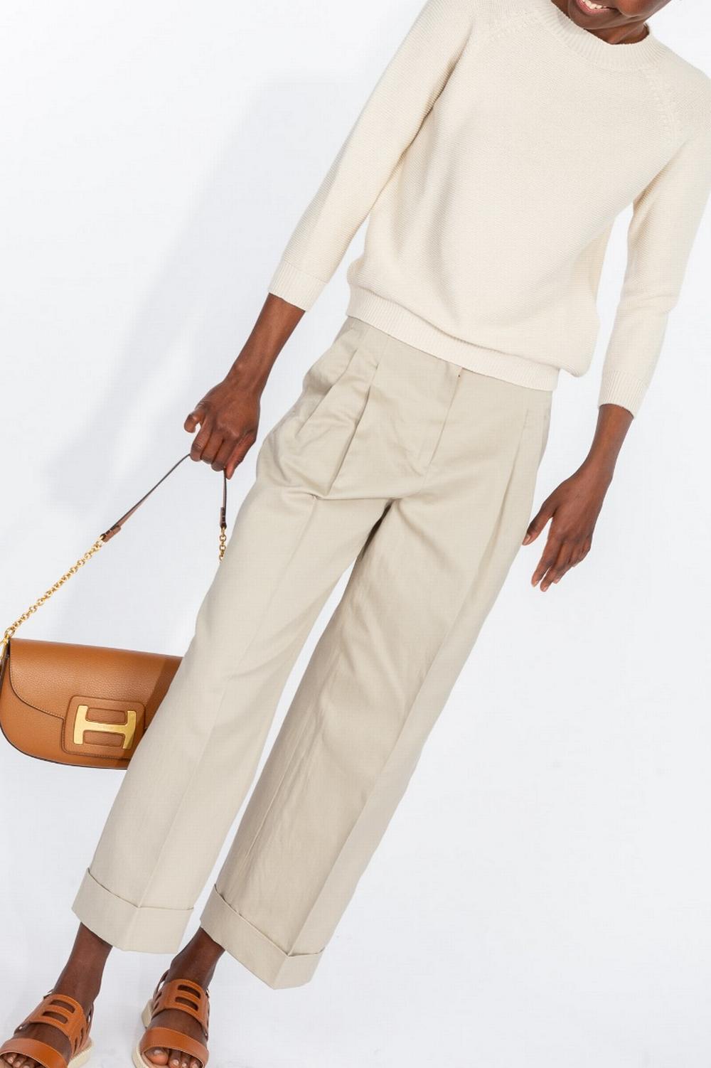 Max Mara 'S - Pantalone LUCIO Largo Ecrù - LUCIO 001