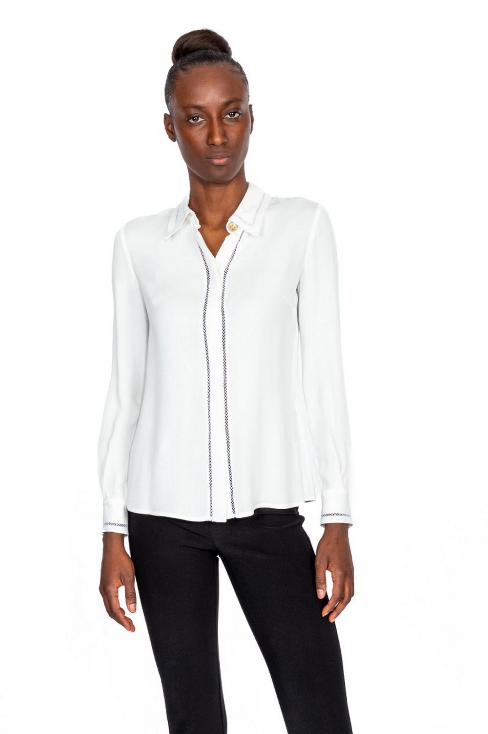 Elisabetta Franchi - Camicia Polso Gemello Avorio - CA03432E2 360