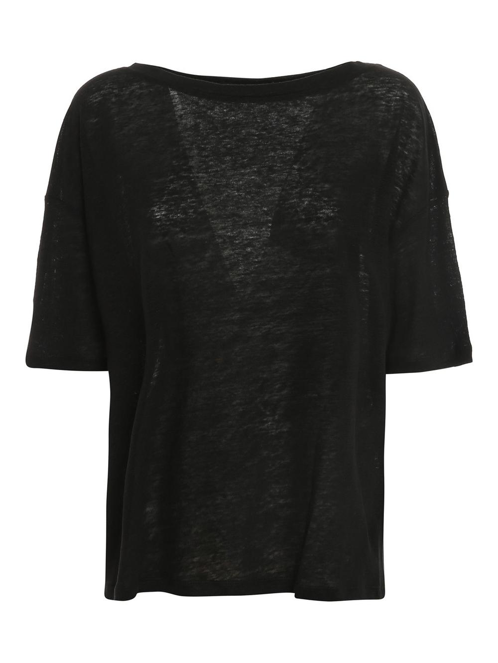 Max Mara Weekend - T-Shirt Over in Lino Nero Donna  - ODILE 004