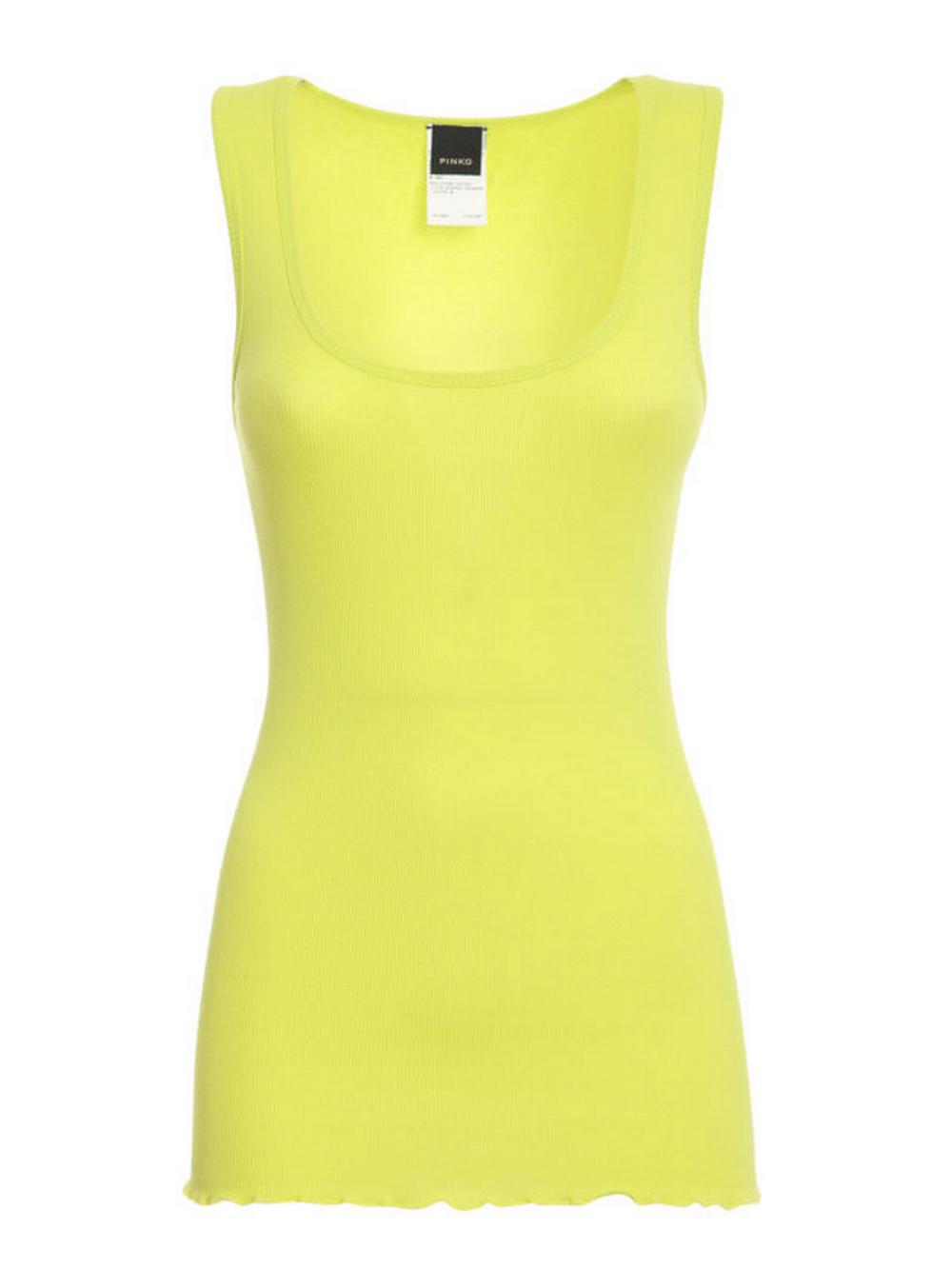 Pinko - Canotta Costine Verde Lime Donna - VASCO 7 S69