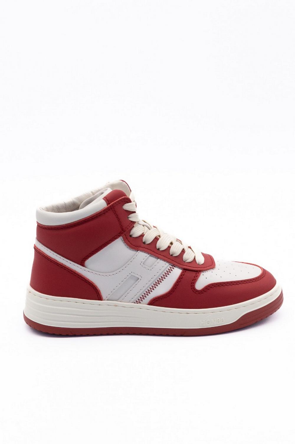 Hogan - Sneaker H630 High Top Bianco/Rosso Donna - HXW6300EU40R37958X