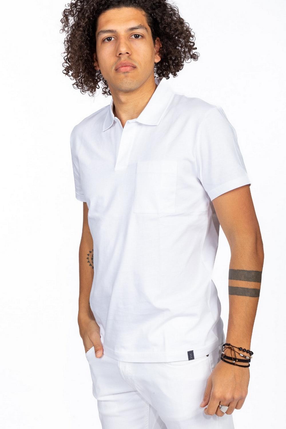 Fay - Polo in Jersey Bianco Uomo - NPMB2461360UCXB001