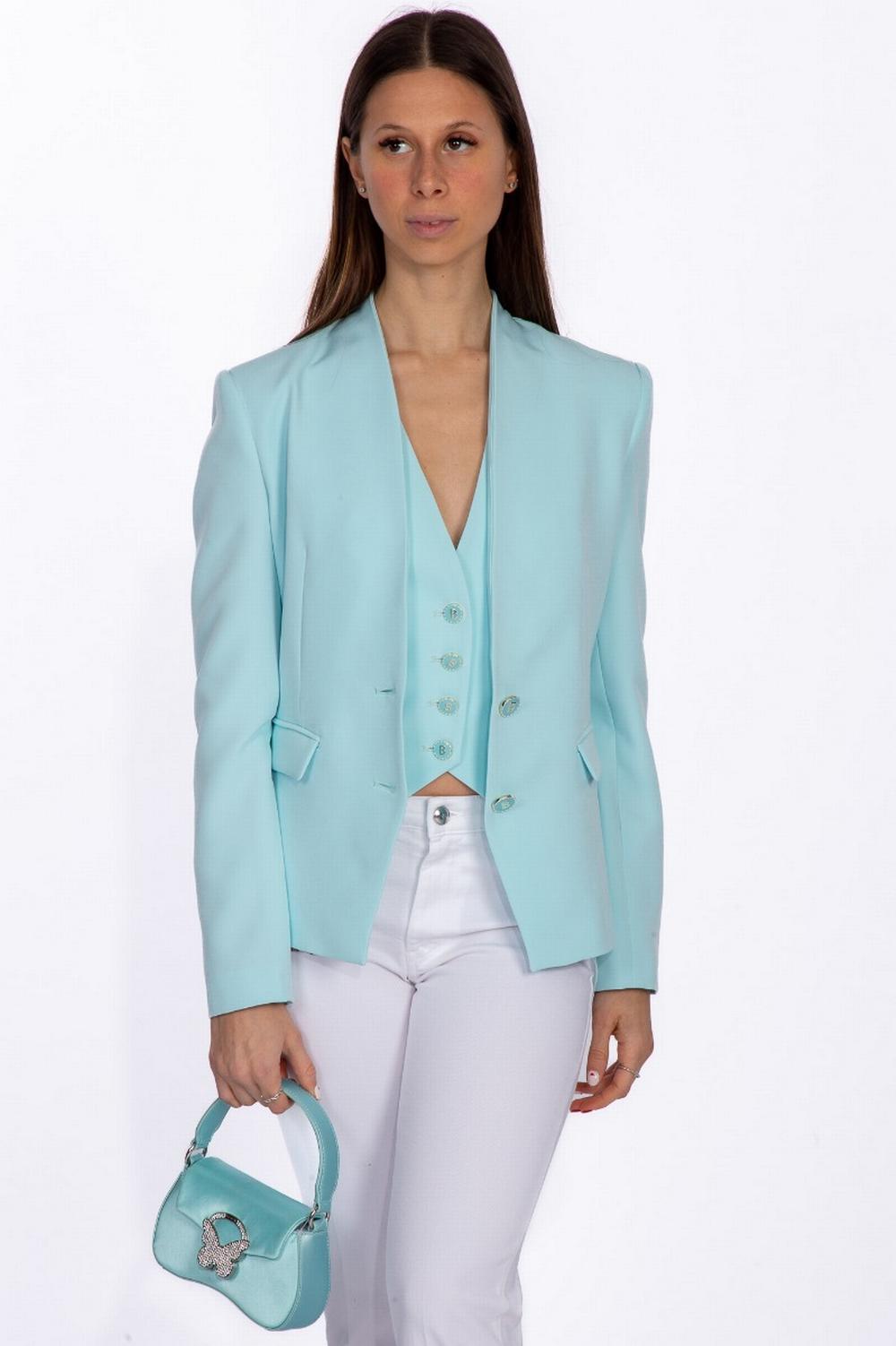 Blugirl - Blazer Senza Rever Turchese - 3029T3359