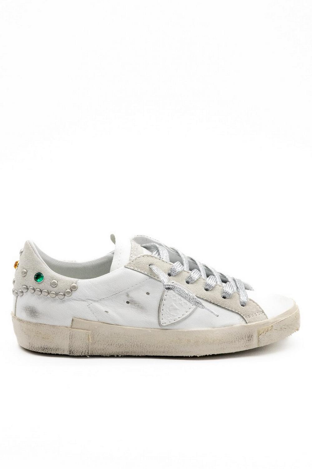 Philippe Model - sneaker paris pelle bianco/grigio - PRLD SGV1