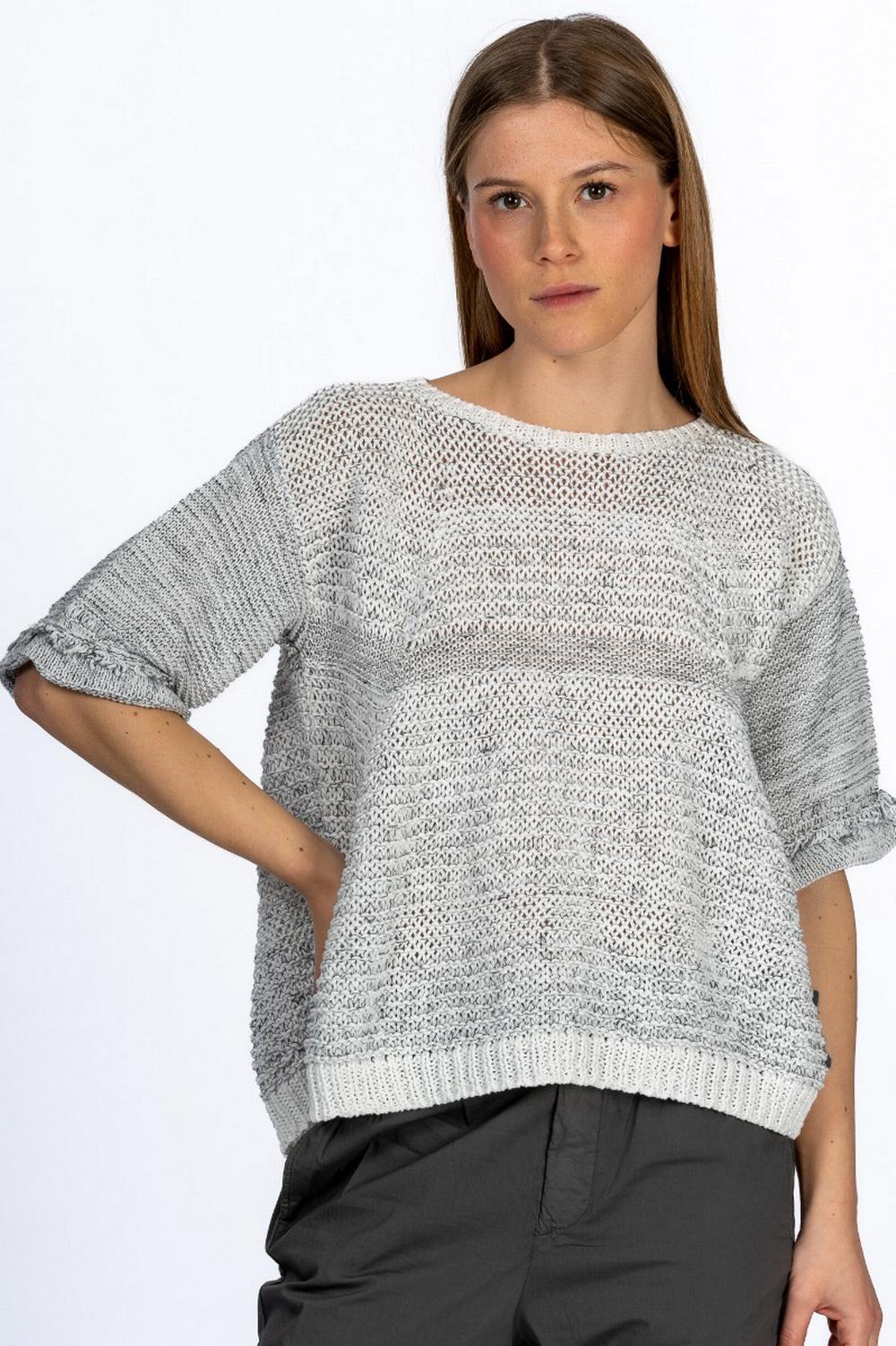 Transit - Maglia Tricot Bianco/Grigio - TRT10453 101