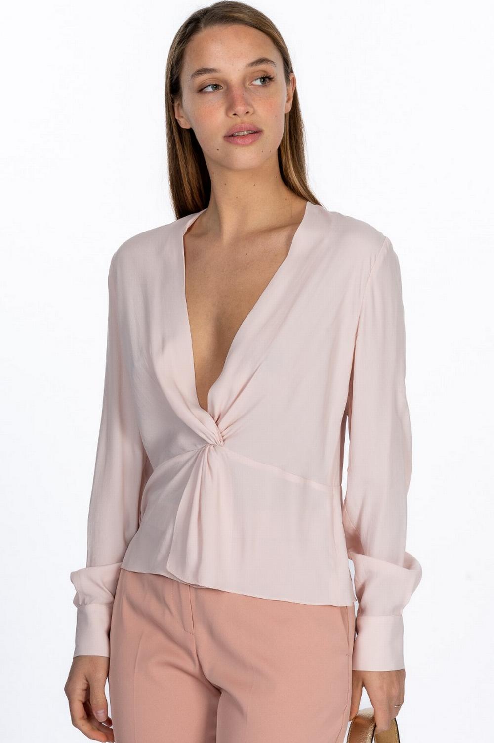 Pinko - Blusa BARADERO Crepe de Chine Rosa - BARADERO Q16