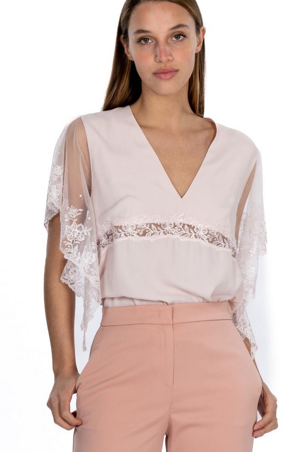 Pinko - Top TAMA Pizzo Rosa - TAMA Q16