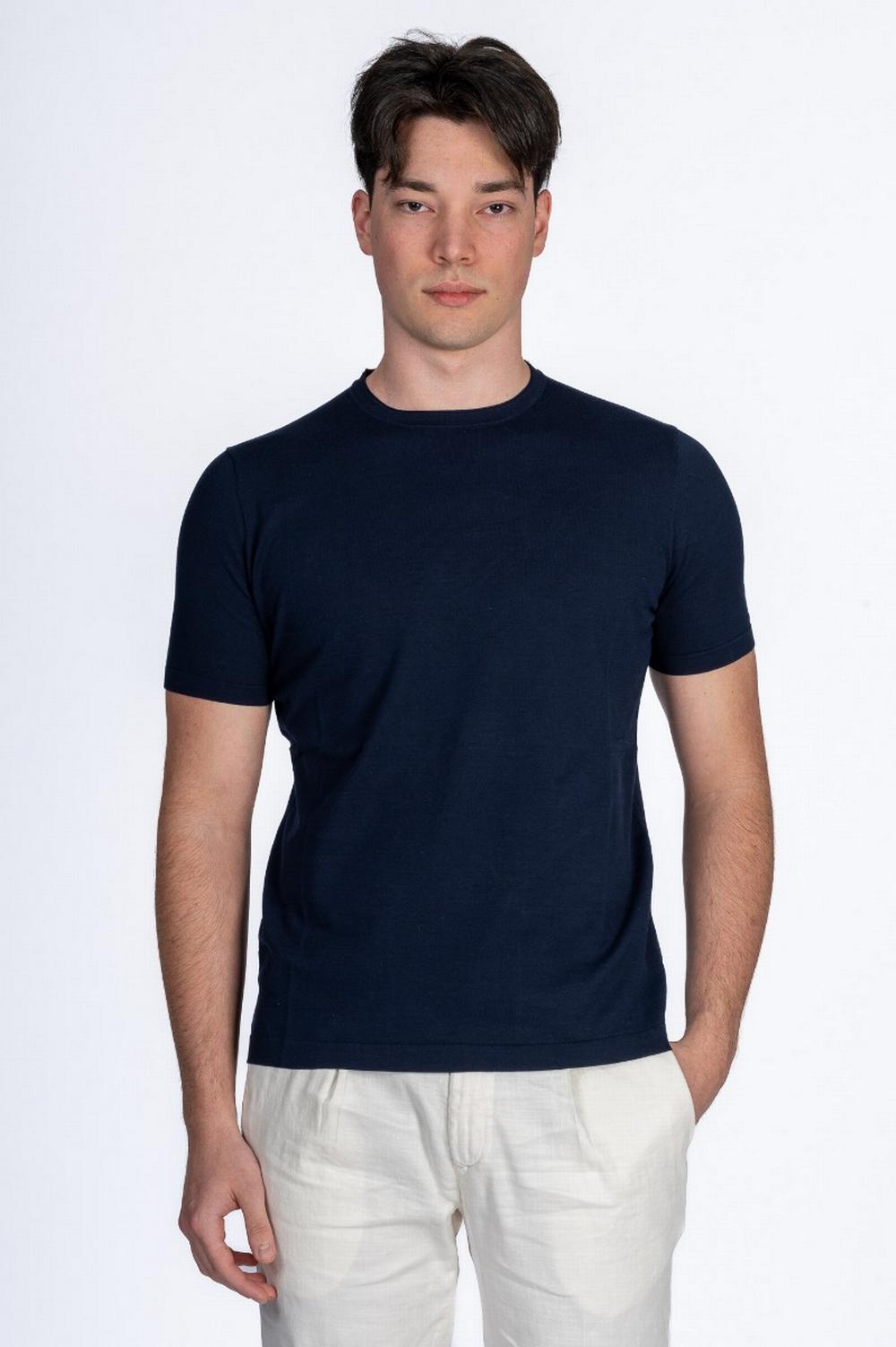 Kangra - T-Shirt Collo Rotolino Blu Navy - 6028 21 038