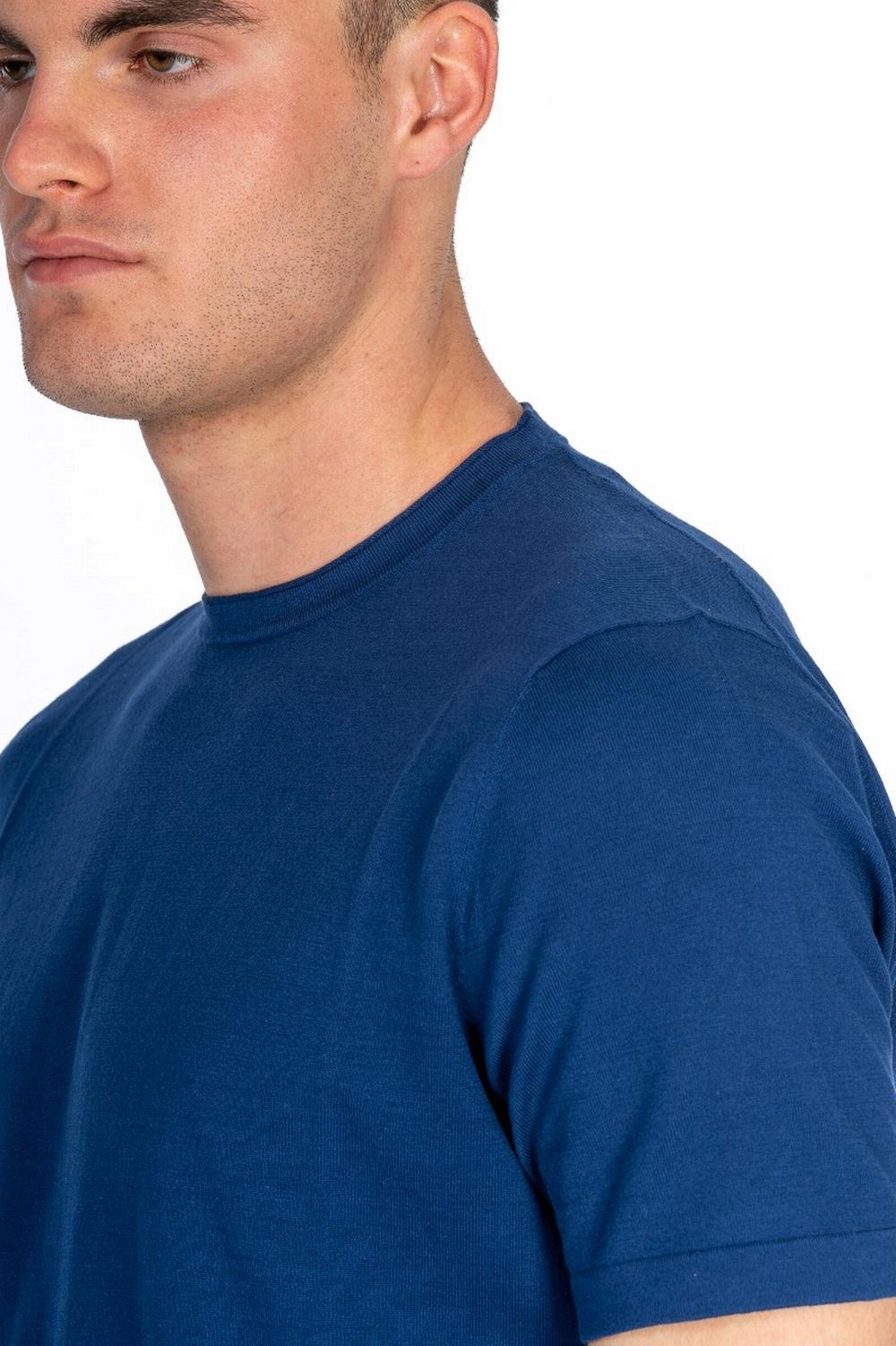 Kangra - T-Shirt Collo Rotolino Blu Marino - 6028 21 060