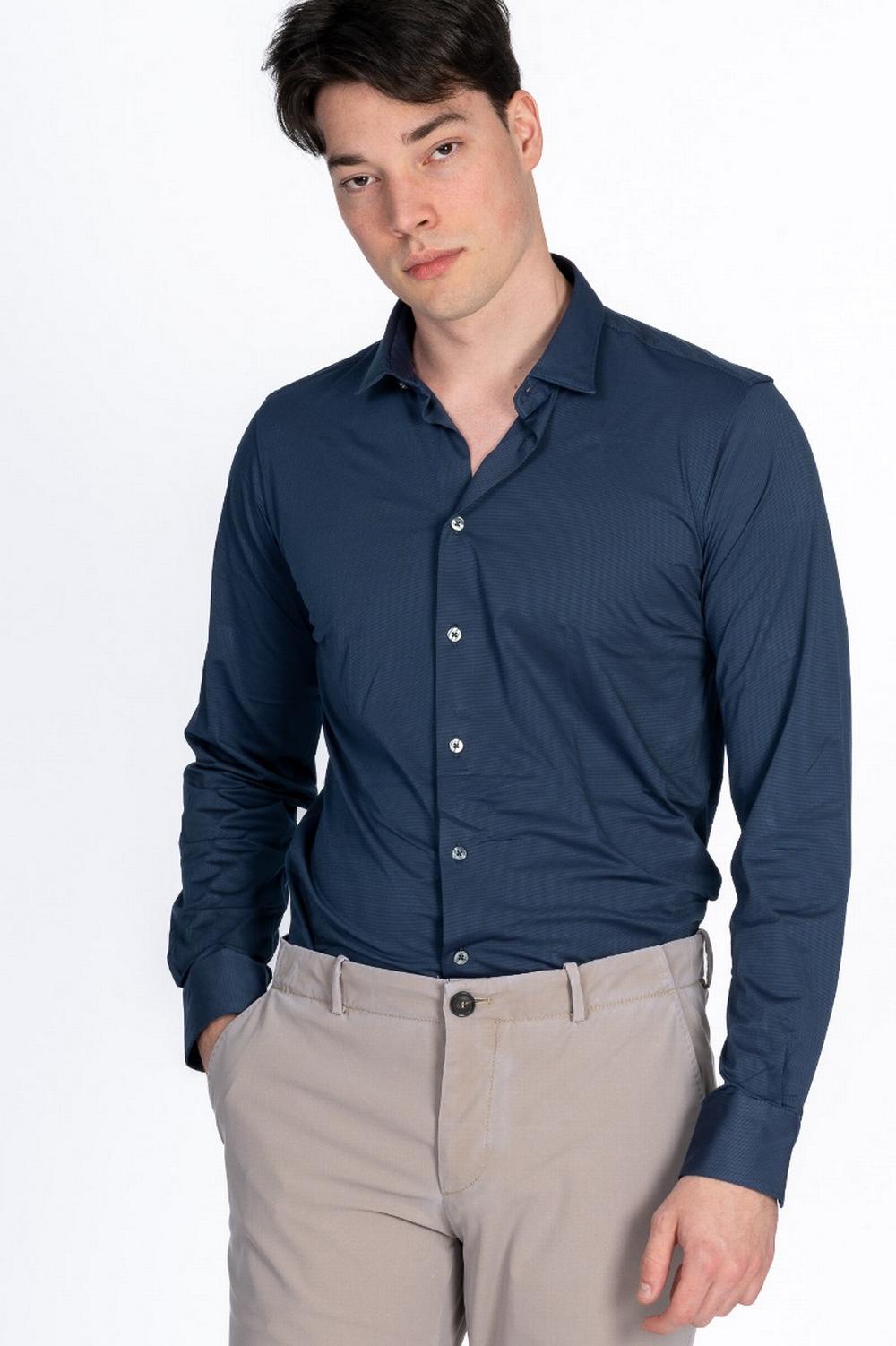 RRD - Camicia OXFORD JACQUARD Blu - 23184