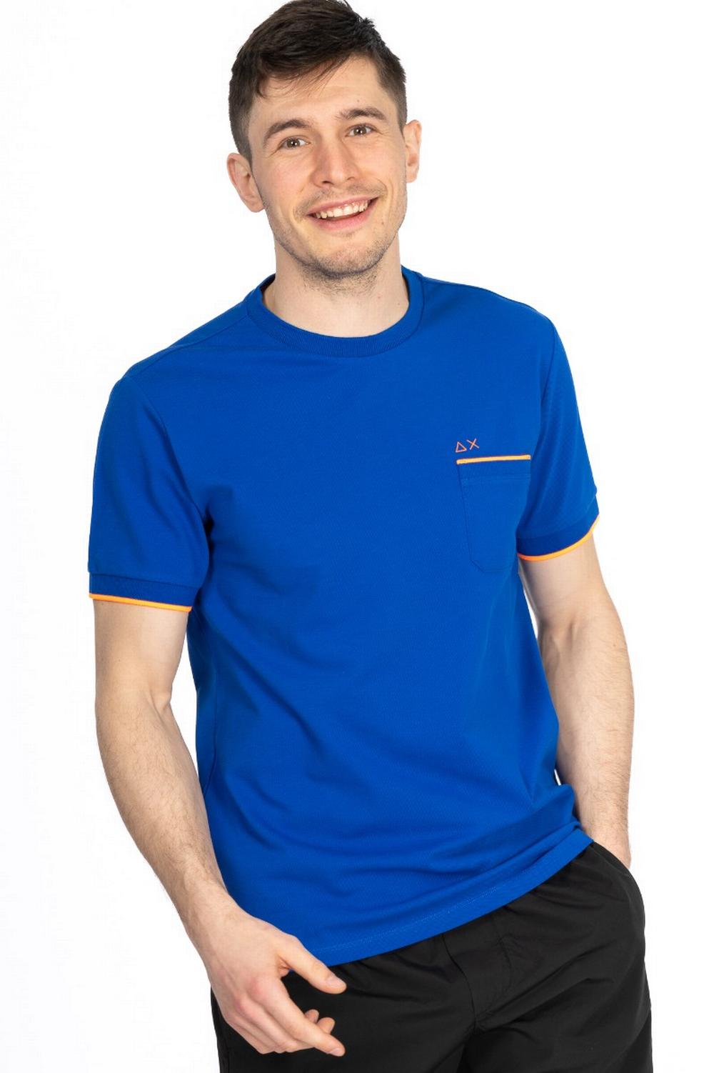 Sun 68 - T-Shirt Profilo Fluo Blu Royal - T33121