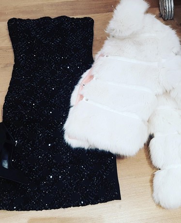 Abito paillettes nero almagores