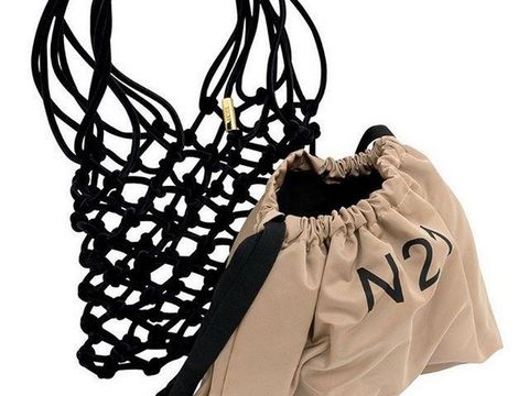 N21 Velvet net bucket bag 