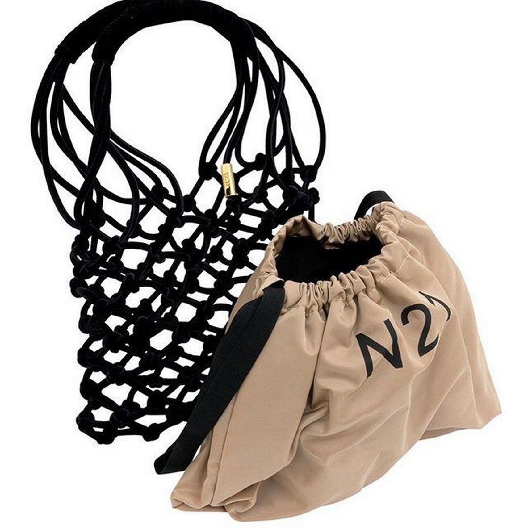 N21 Velvet net bucket bag 